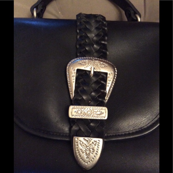 Crossbody Leather Silver Buckle & Braid Strap Bag - Picture 7 of 8